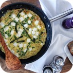 Omelette with asparagus and feta cheese