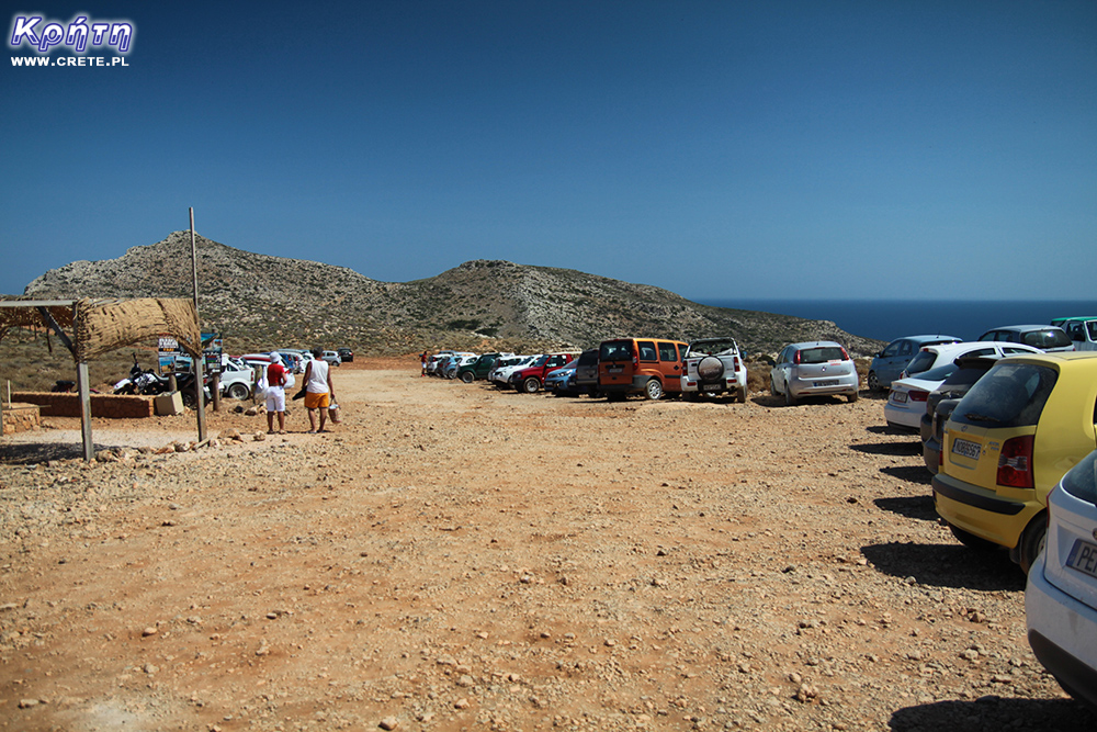 Parken in der Nähe des Strandes von Balos