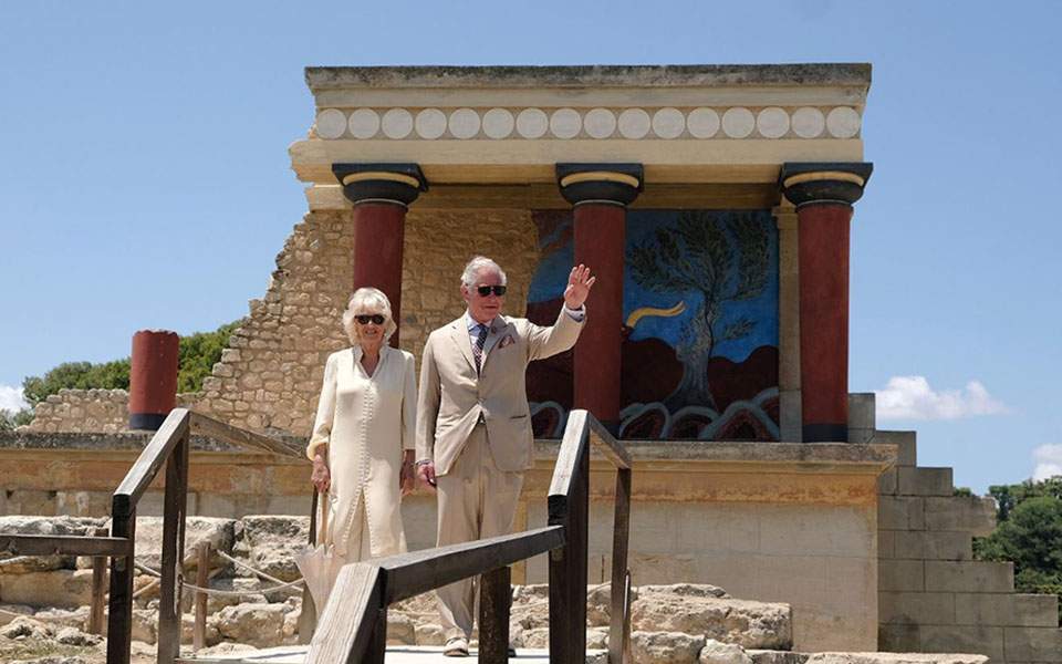 Książę Karol i Camilla w Knossos