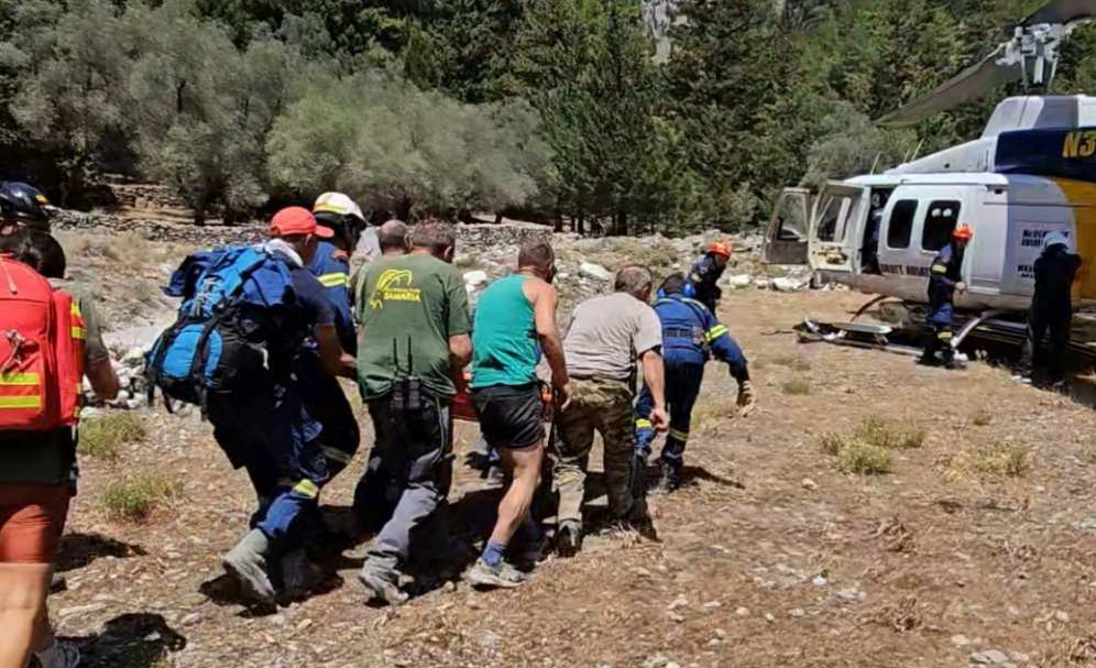 Ein Erdbeben und ein schrecklicher Unfall in der Samaria-Schlucht