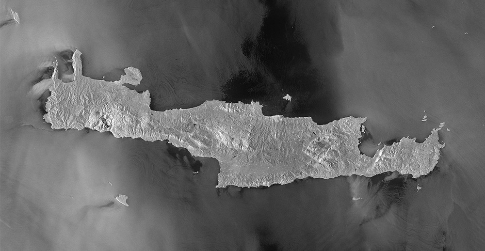 Kreta vom Weltraum aus gesehen