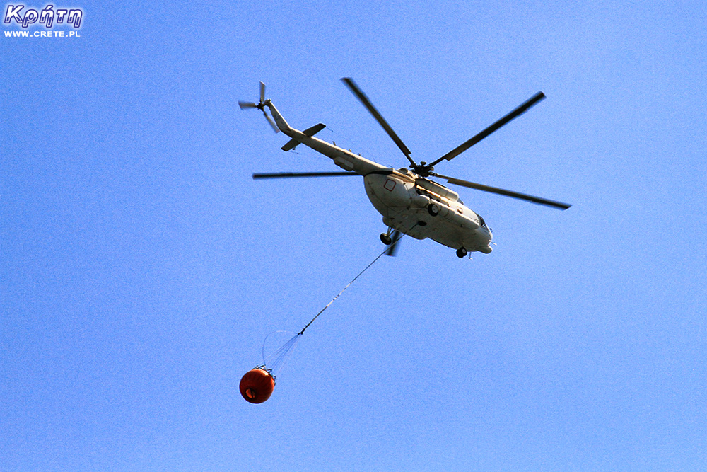 Fire helicopter over Crete