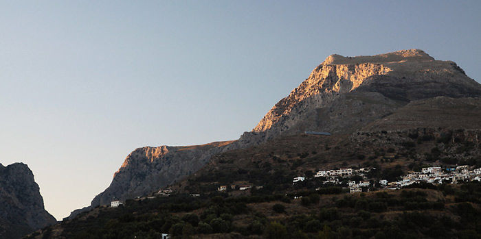 Panorama of the mountains from the plakias - on the left side you can see the Kotsifou gorge