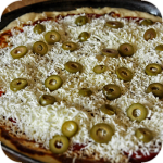 Greek pizza with feta cheese