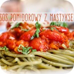 Spaghetti with tomato sauce and mastic