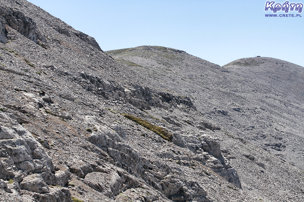 Psiloritis - view of the shrine of Timios Stavros at the top of the mountain