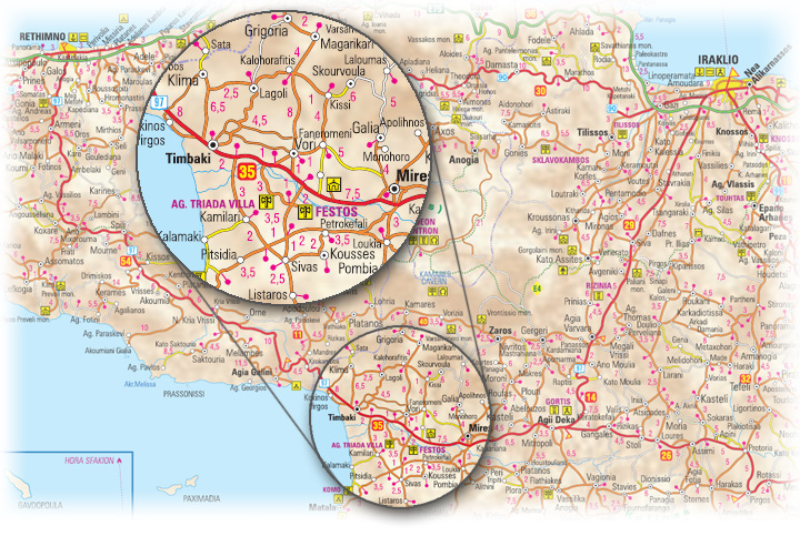 Agia Triada - access map