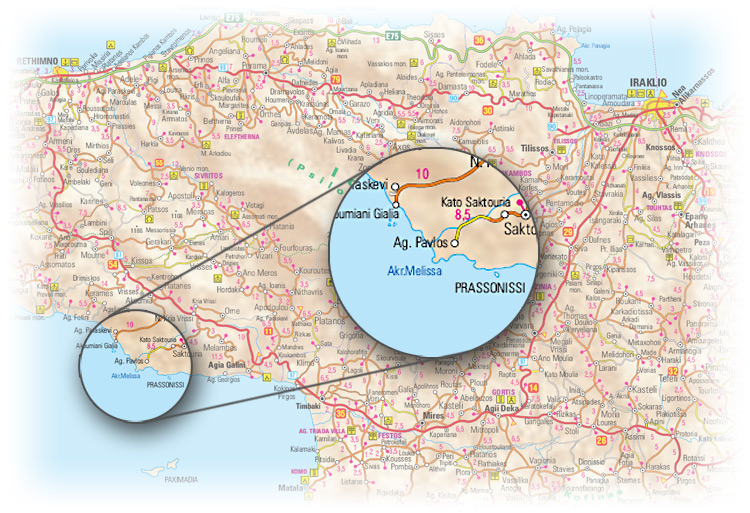 Triopetra - access map