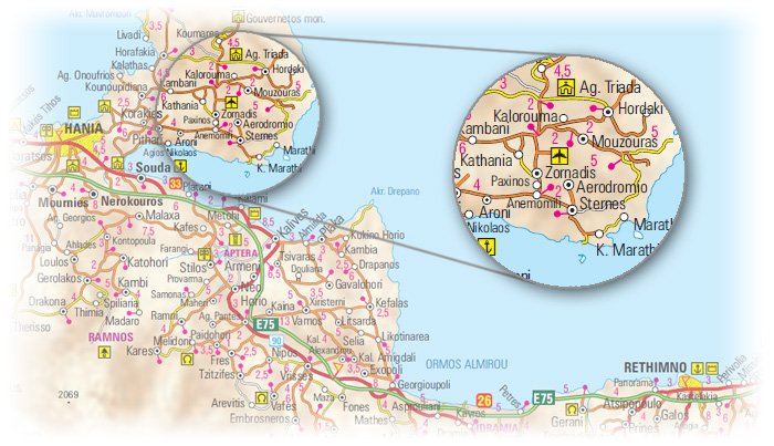 Chania airport - map