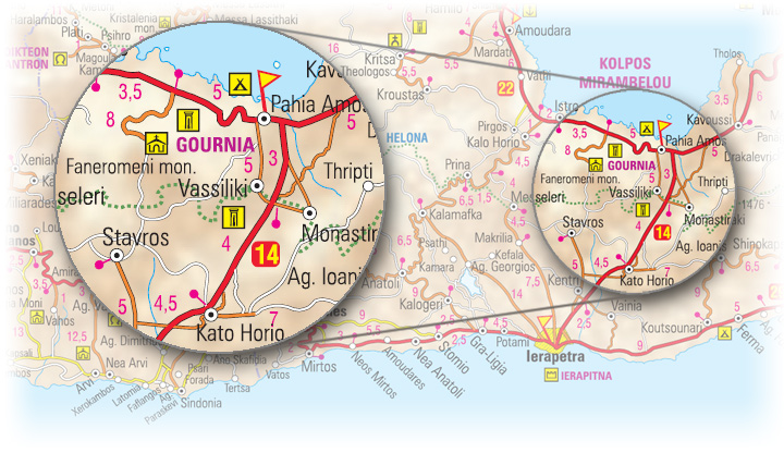 Gournia - access map