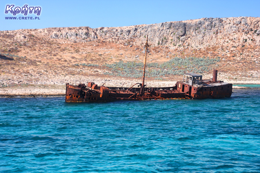 Wrak statku przy wyspie Gramvousa