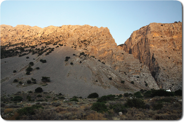 The Ha Gorge - lit by the setting sun