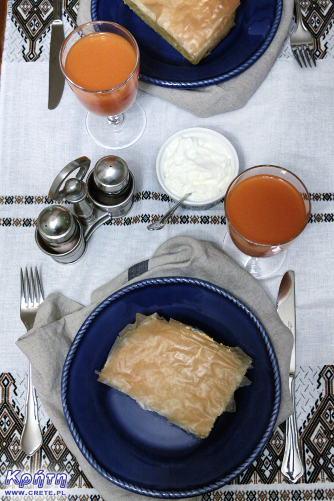 Pumpkin baked in filo pastry