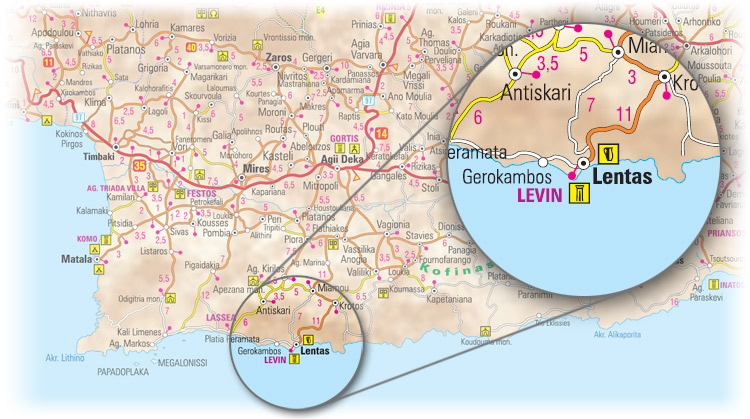 Lentas - access map