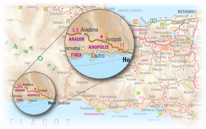 Map of access to Loutro