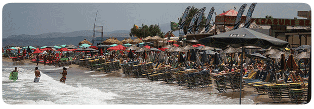 Beach in Malia in the morning