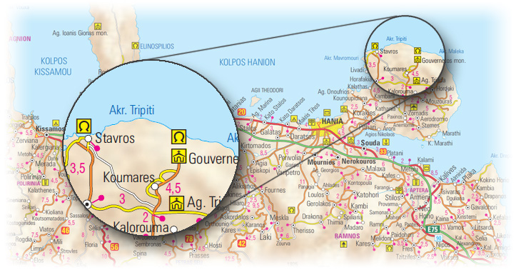 Access map to Moni Katholiko