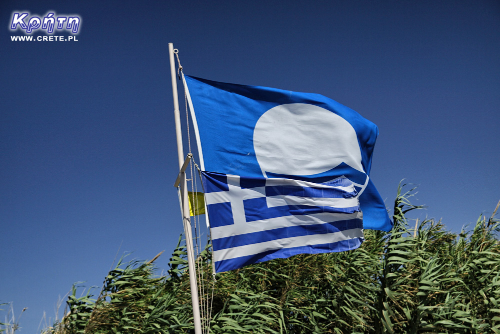 Blaue Flagge auf Kreta