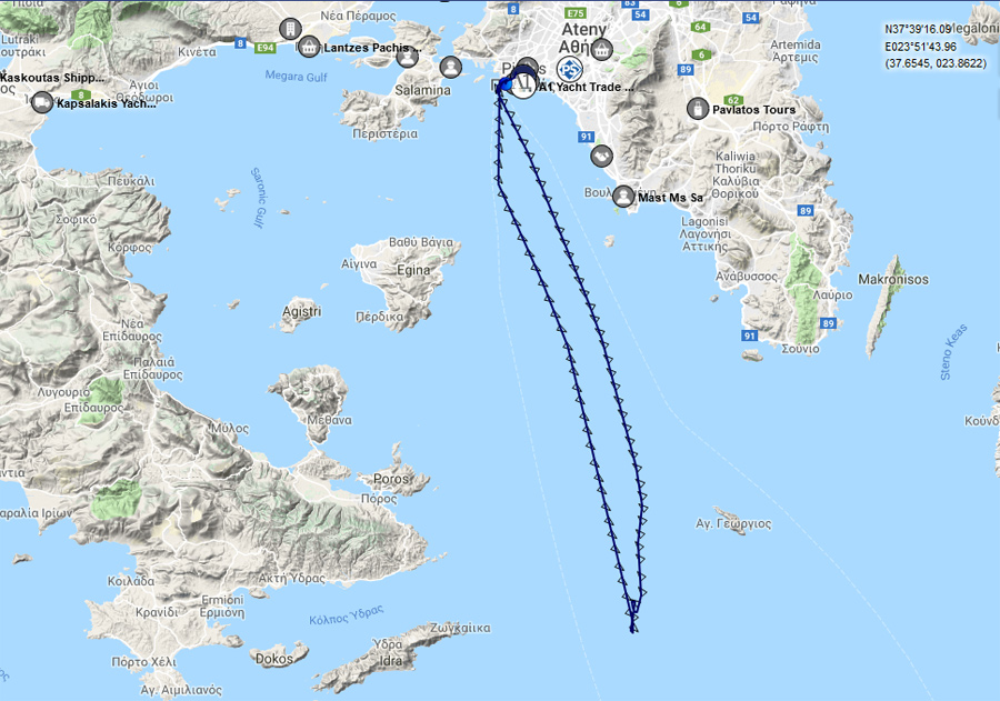 El. Ferry route Venizelos - source: www.marinetraf.com