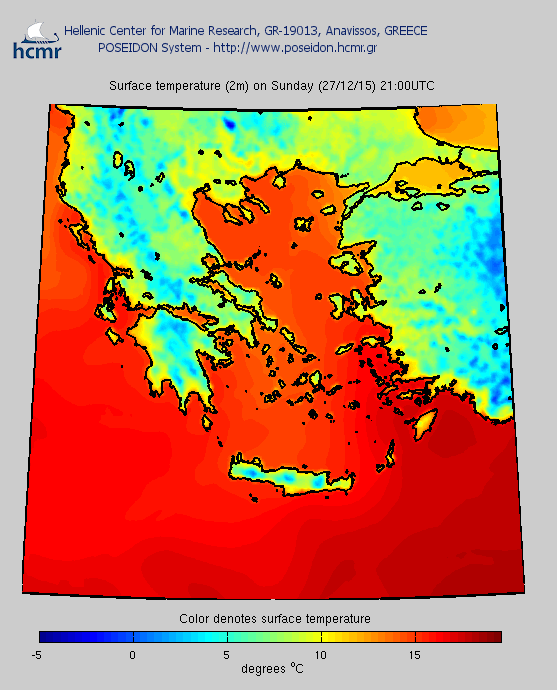 Mapa temperatur w Grecji