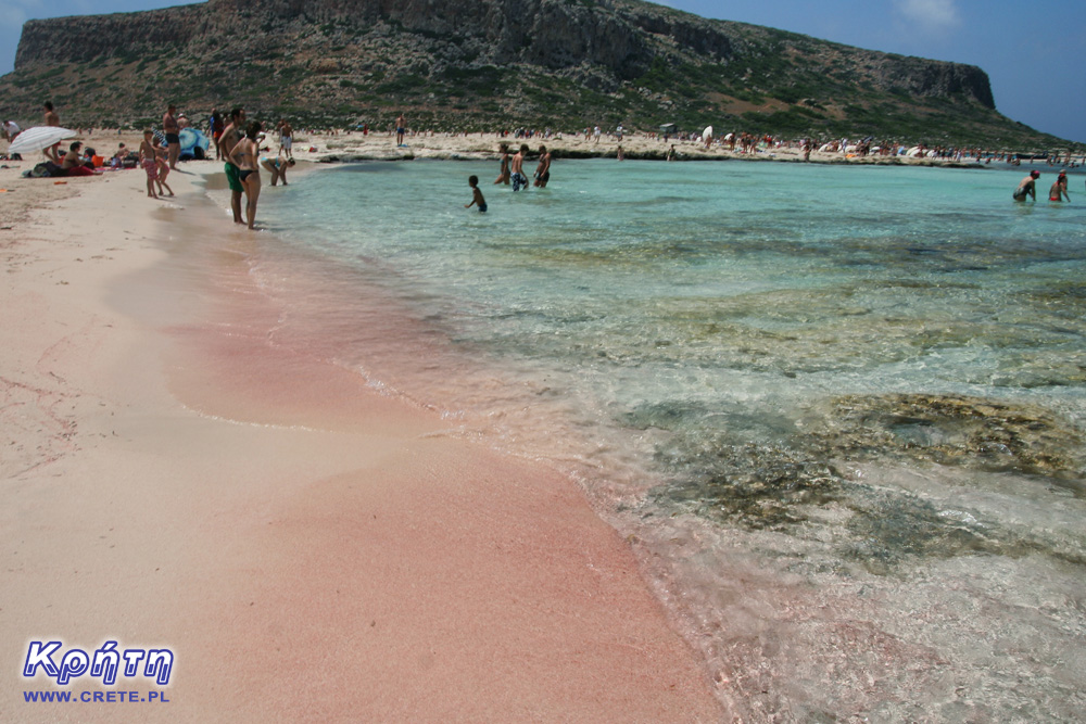 Różowy piasek na Balos