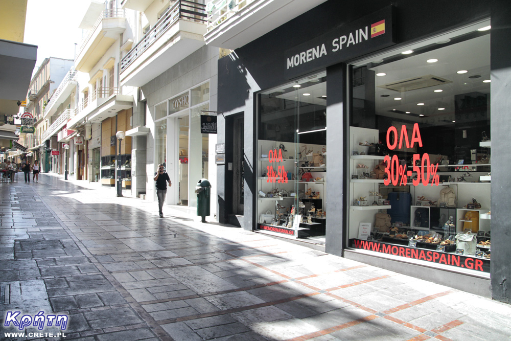 One of the main shopping streets of Heraklion