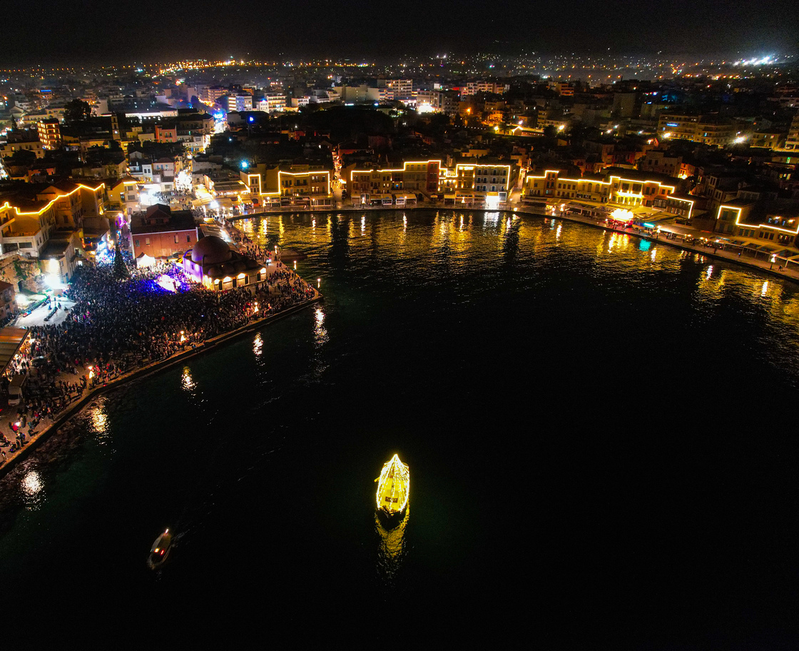 Weihnachtsbeleuchtung in Chania