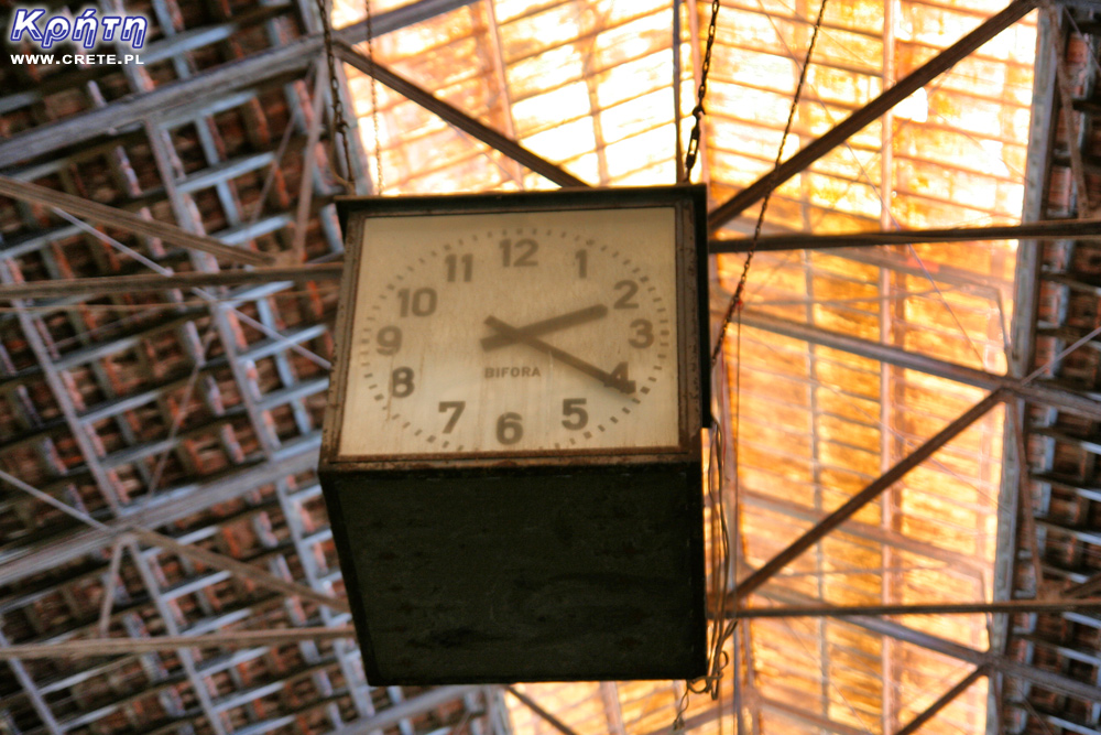 Clock in the market hall of Chania