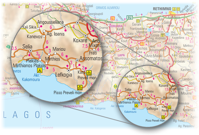 Plakias - access map