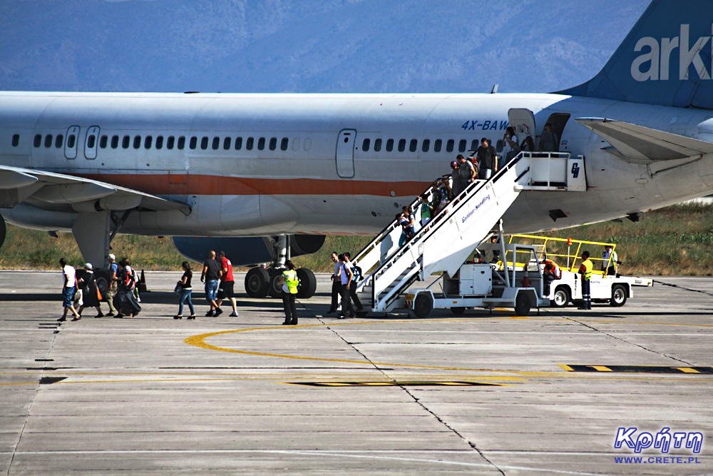 Crete - airplane at the airport