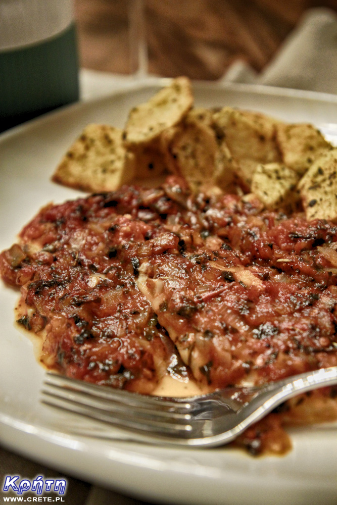 Baked fish from the island of Spetse