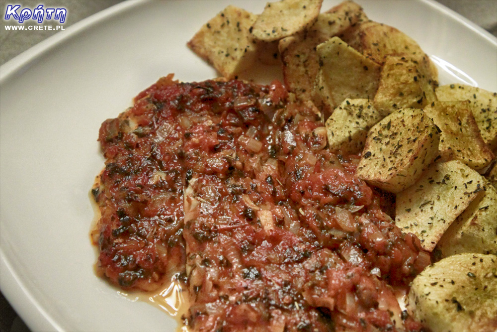 Baked fish from the island of Spetse