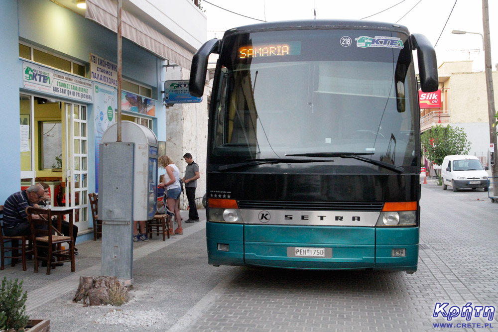 Bus station in Paleochora