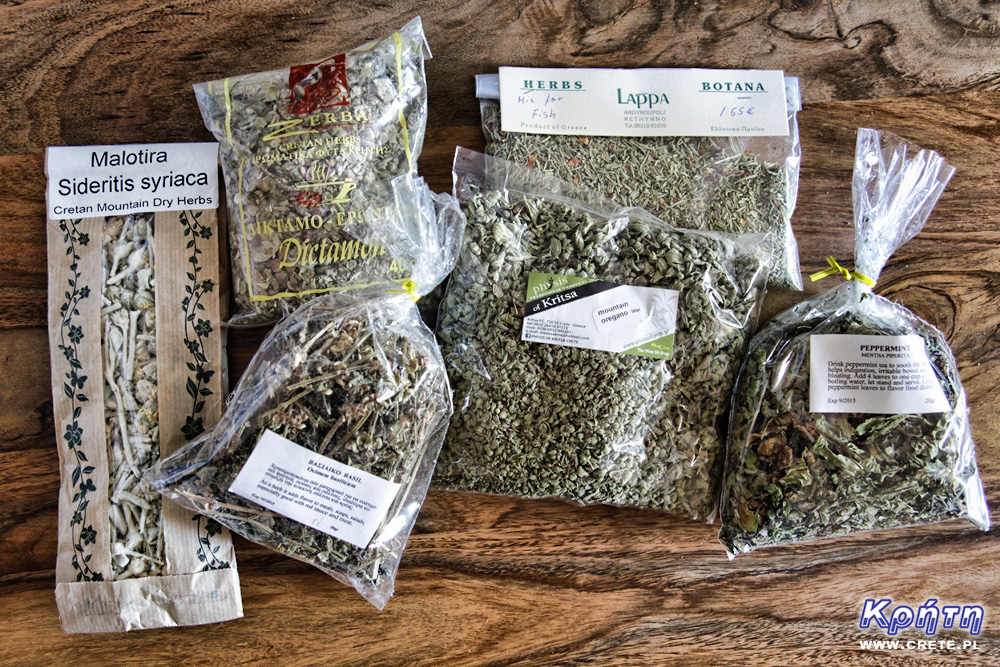 Dried herbs from Crete