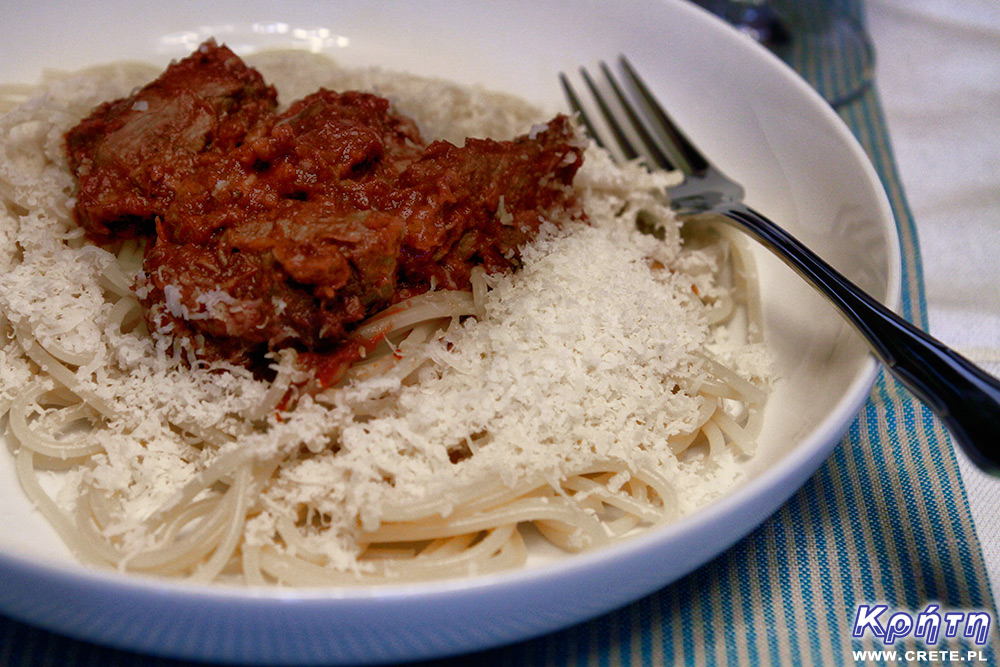 Rindfleisch mit Nudeln