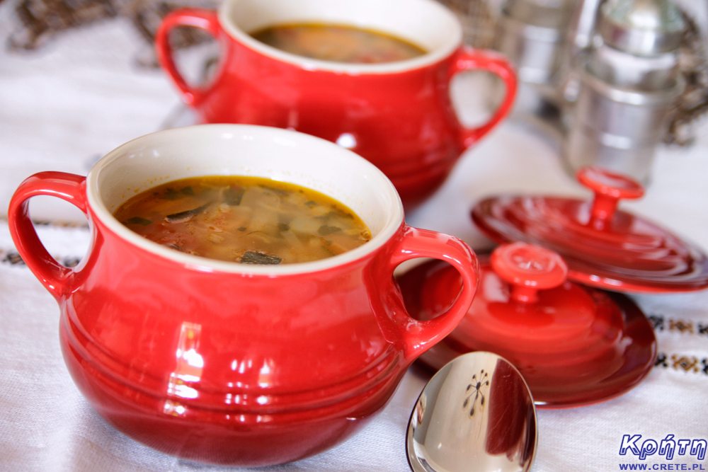 Vegetable soup with xinochondros